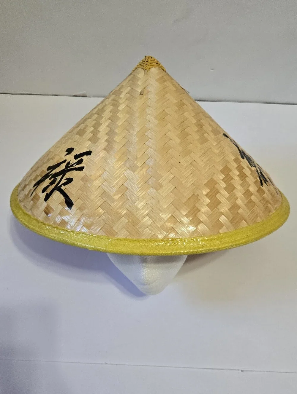 Handwoven Asian Conical Bamboo Straw Hat - Traditional Rice Paddy Field Sun Hat